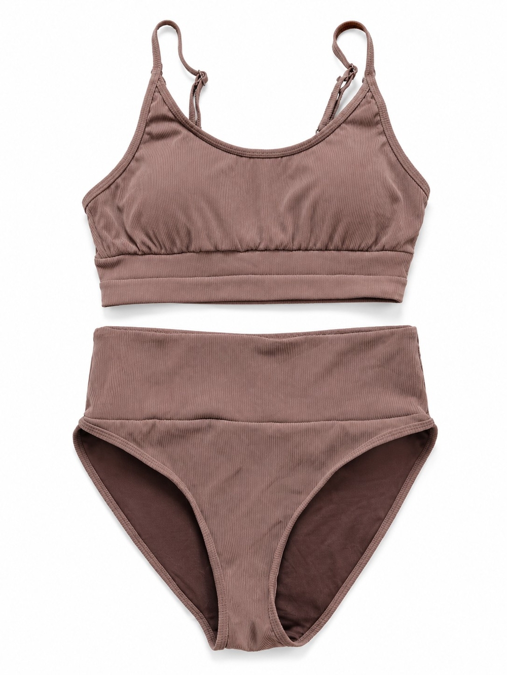 Ribbed High-Waisted Bikini Set –Sz Med